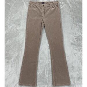 Long Tall Sally Pants Womens 12 Brown Beige Corduroy Bootcut Stretch Soft Warm
